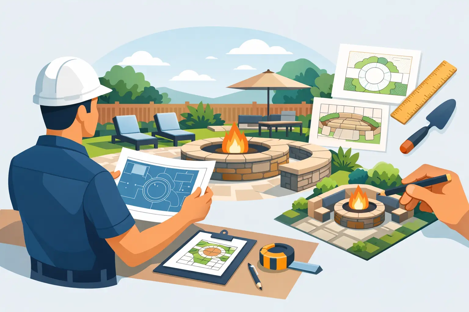 How a Backyard Fire Pit Contractor Plans It Right