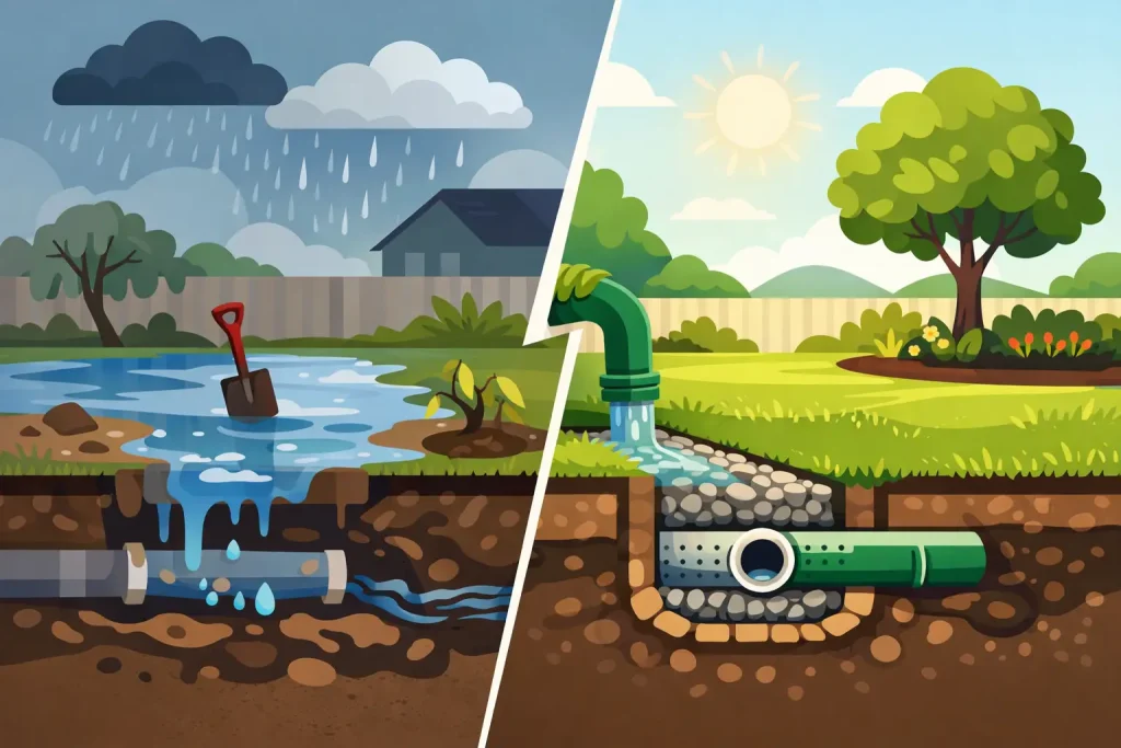How to Fix Lawn Drainage Before It Damages Your Yard